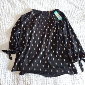 NWT Papermoon foil printed blouse L